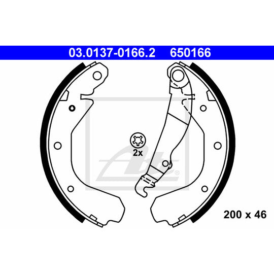 Ate Brake Shoe Set to suit Opel, Vauxhall