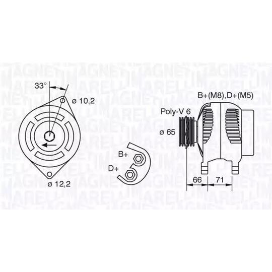 Magneti Marelli Alternator to suit Fiat