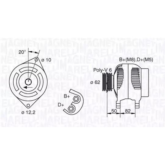 Magneti Marelli Alternator to suit Fiat