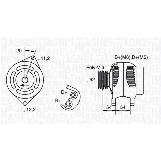 Magneti Marelli Alternator to suit Fiat