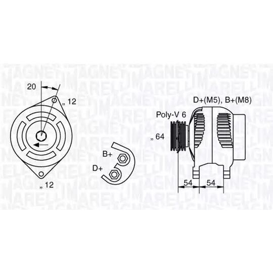 Magneti Marelli Alternator to suit Fiat