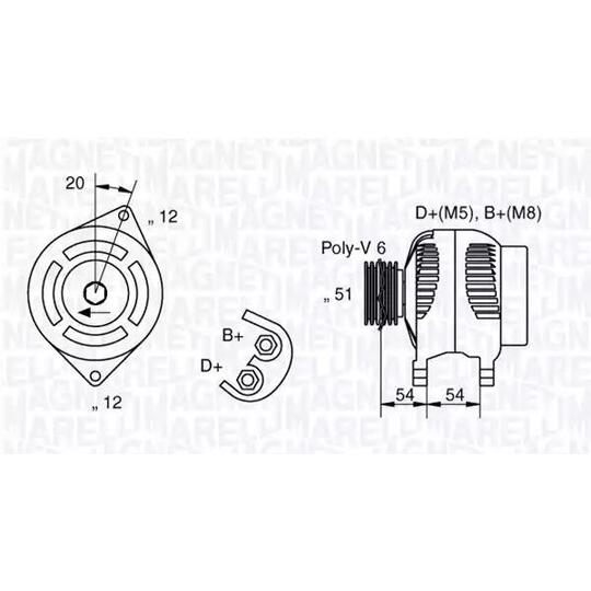 Magneti Marelli Alternator to suit Fiat