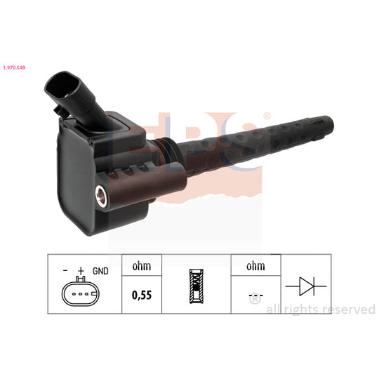 Eps Ignition coil to suit Fiat, Chrysler, Hitachi