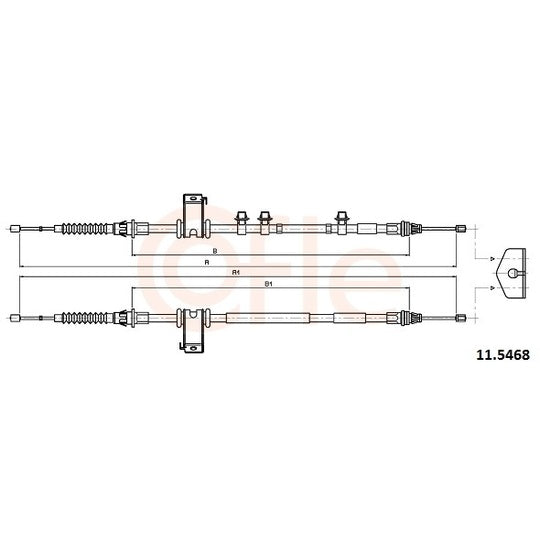 Cofle 11.5468 Cable, parking brake to suit Ford