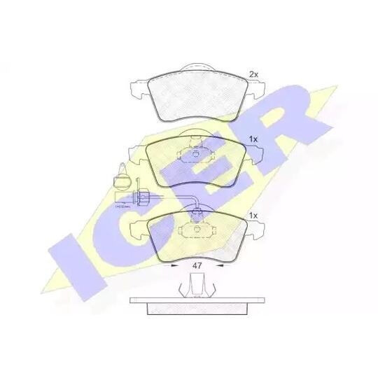 Icer Brake Pad Set, disc brake to suit VW