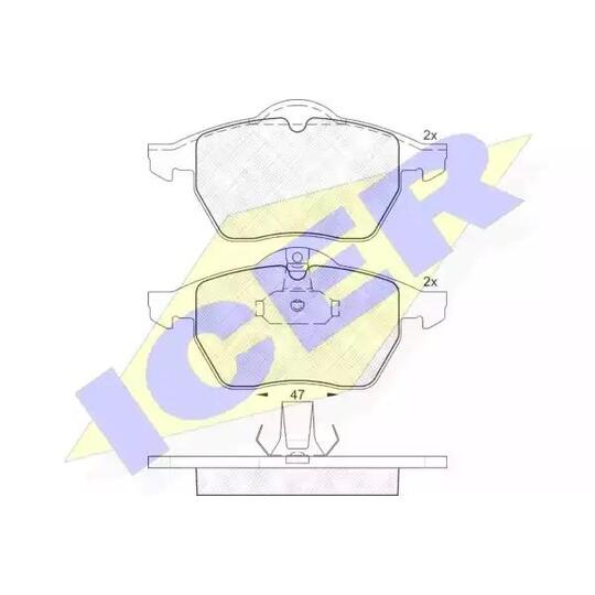 Icer Brake Pad Set, disc brake to suit Opel, Vauxhall, Saab