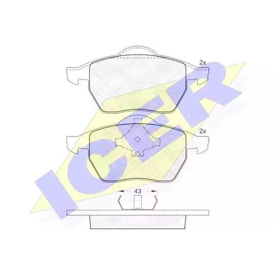 Icer Brake Pad Set, disc brake to suit Audi, VW, Seat