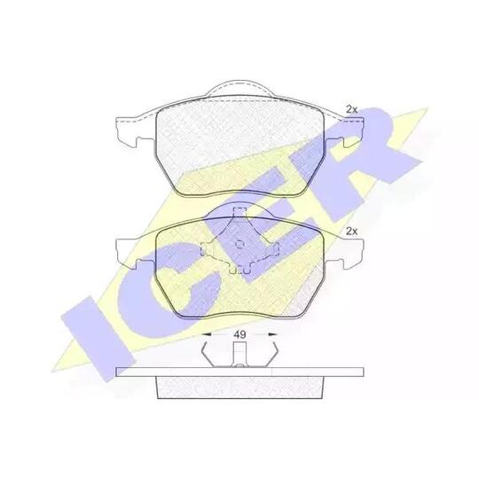Icer Brake Pad Set, disc brake to suit Ford, VW, Seat