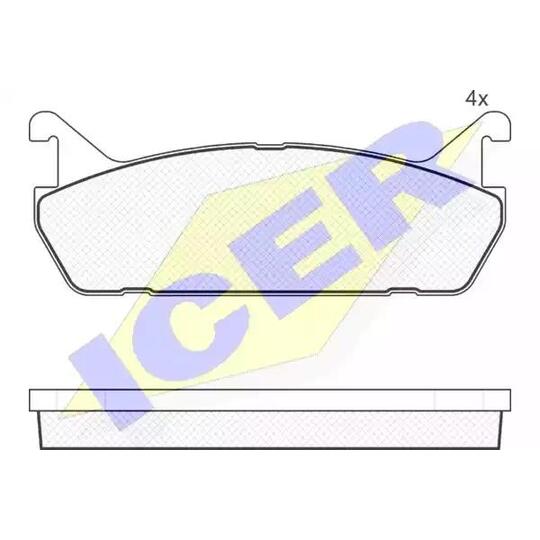 Icer Brake Pad Set, disc brake to suit Ford, Mazda, Suzuki