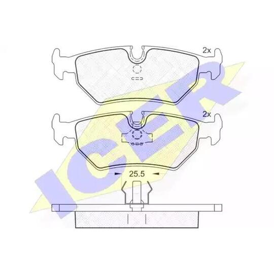 Icer Brake Pad Set, disc brake to suit Jaguar, Daimler