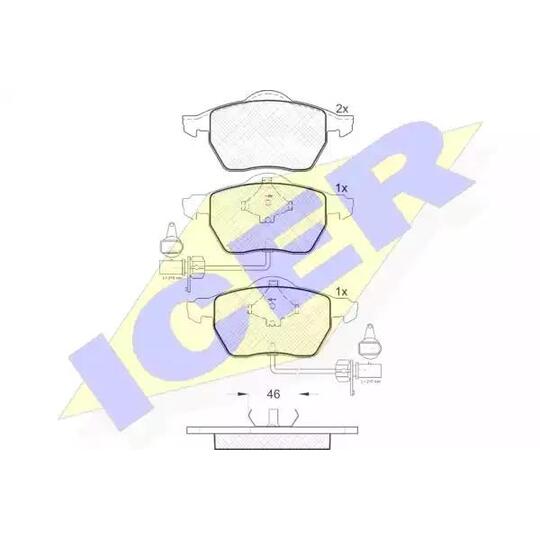 Icer Brake Pad Set, disc brake to suit Audi, VW, Seat