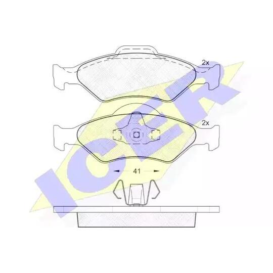 Icer Brake Pad Set, disc brake to suit Ford, Mazda