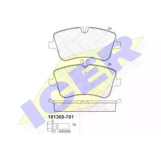 Icer Brake Pad Set, disc brake to suit Mercedes-Benz