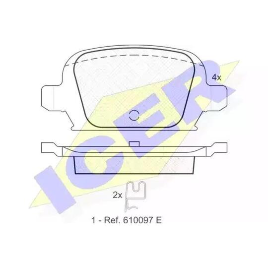 Icer Brake Pad Set, disc brake to suit Opel, Vauxhall