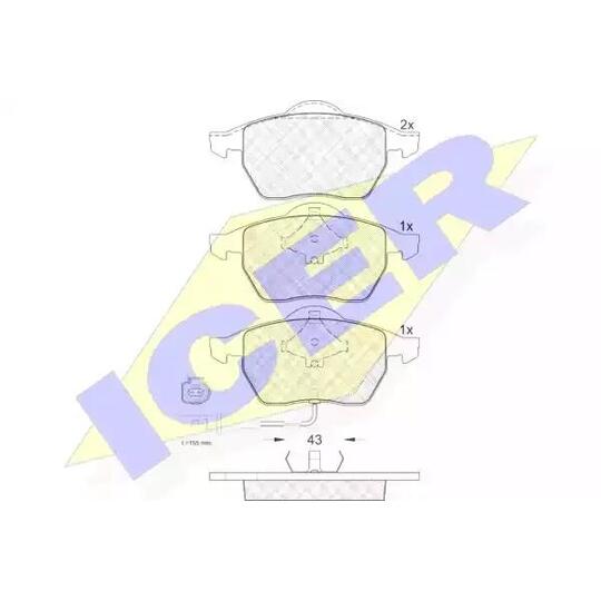 Icer Brake Pad Set, disc brake to suit Audi, VW, Seat