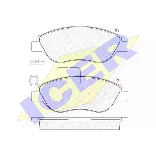 Icer Brake Pad Set, disc brake to suit Fiat, Lancia