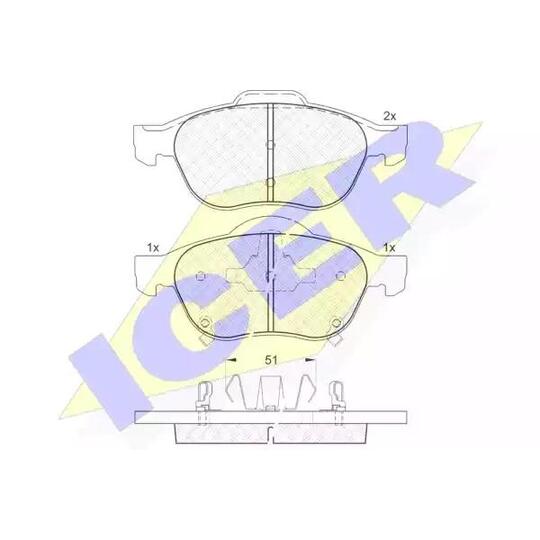 Icer Brake Pad Set, disc brake to suit Toyota