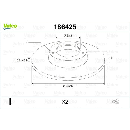 Valeo Brake Disc to suit Ford