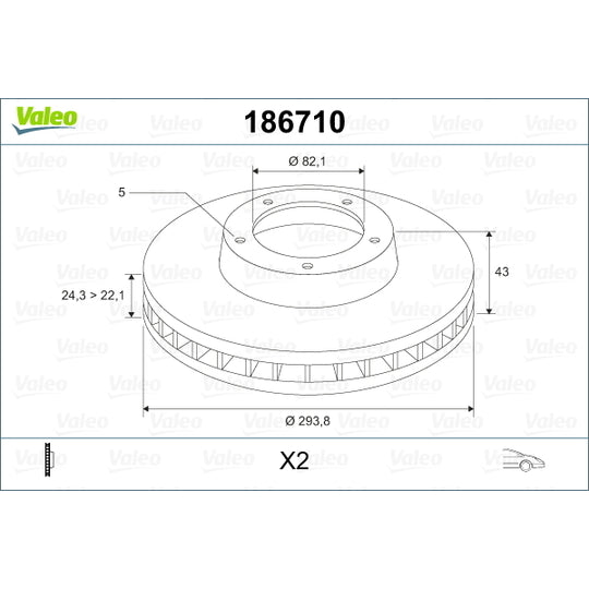 Valeo Brake Disc to suit Ford