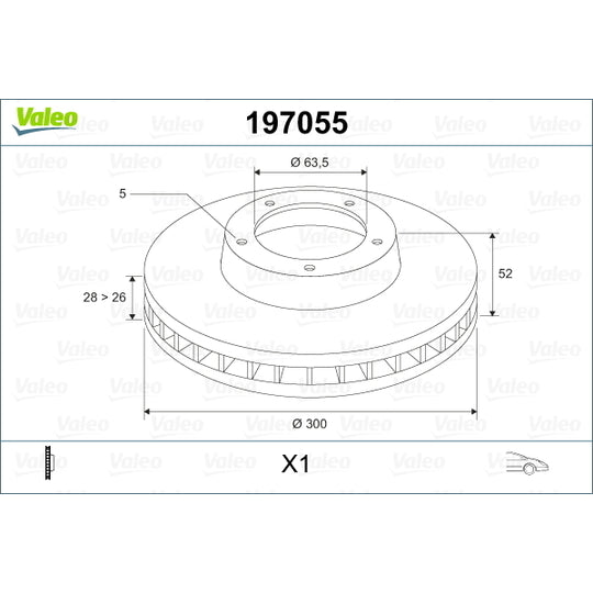 Valeo Brake Disc to suit Ford, Land Rover, Volvo