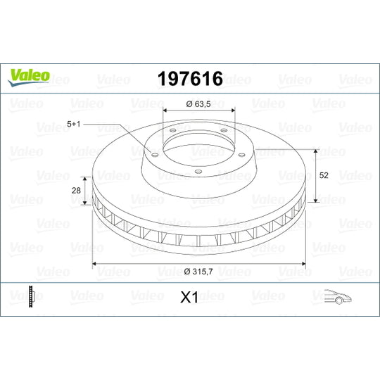 Valeo Brake Disc to suit Ford, Land Rover, Volvo