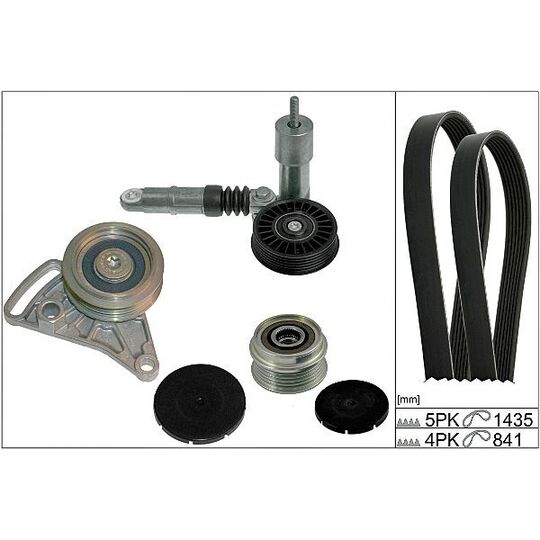 Hepu V-Ribbed Belt Set to suit Audi, VW, Seat