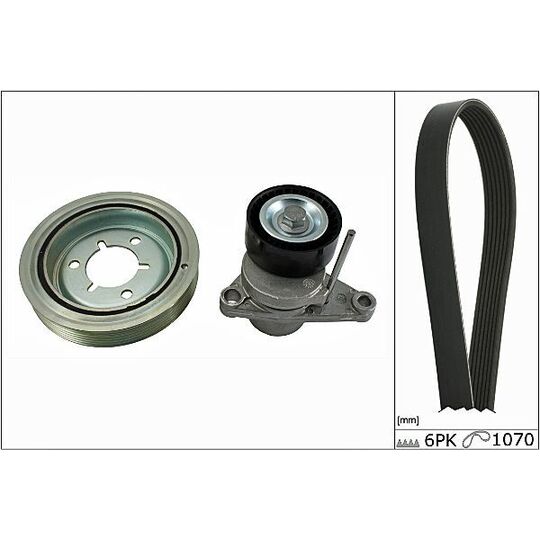 Hepu V-Ribbed Belt Set to suit Peugeot, Citroën