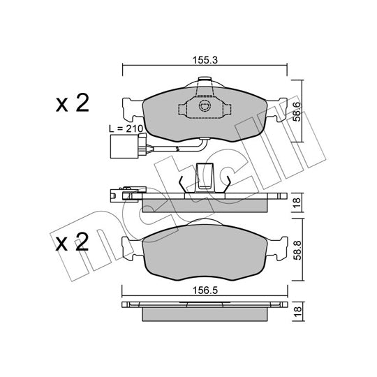 Metelli Brake Pad Set, disc brake to suit Ford, Renault