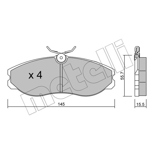 Metelli Brake Pad Set, disc brake to suit Ford, Nissan