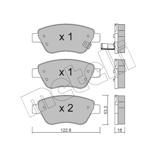 Metelli Brake Pad Set, disc brake to suit Opel, Vauxhall