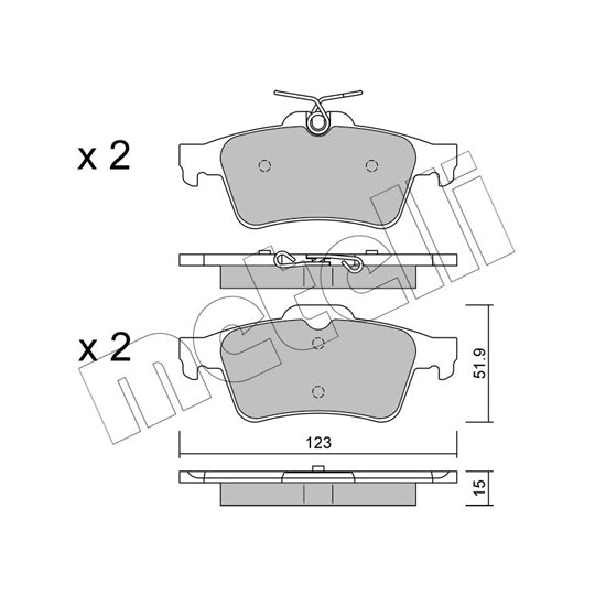 Metelli 22-0337-3 Brake Pad Set, disc brake to suit Ford, Volvo