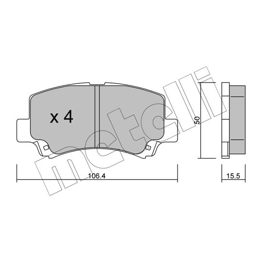 Metelli Brake Pad Set, disc brake to suit Suzuki, Chery