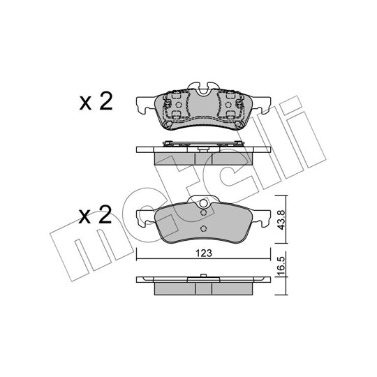 Metelli Brake Pad Set, disc brake to suit Mini