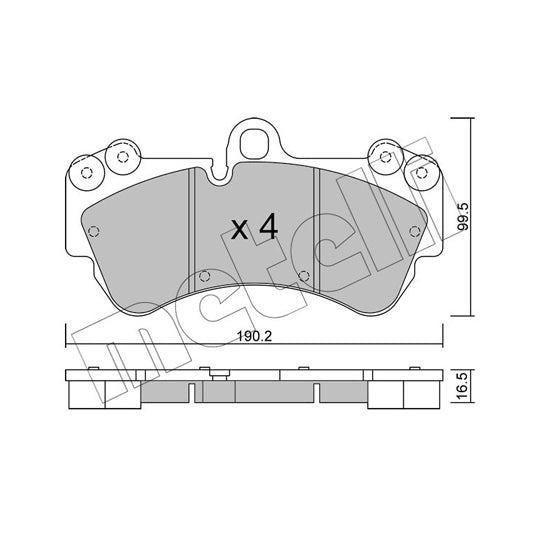 Metelli Brake Pad Set, disc brake to suit VW, Mercedes-Benz, Porsche