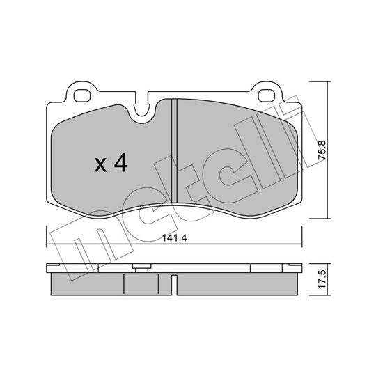 Metelli Brake Pad Set, disc brake to suit Mercedes-Benz, Chrysler