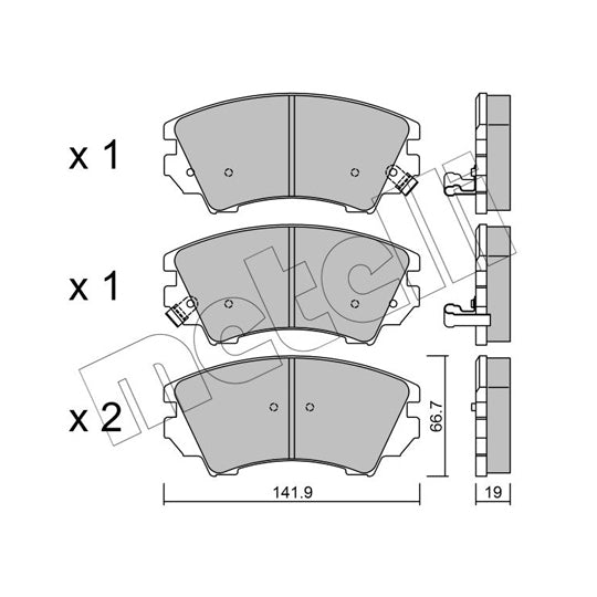 Metelli Brake Pad Set, disc brake to suit Chevrolet, Opel, Saab