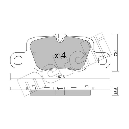 Metelli Brake Pad Set, disc brake to suit Porsche