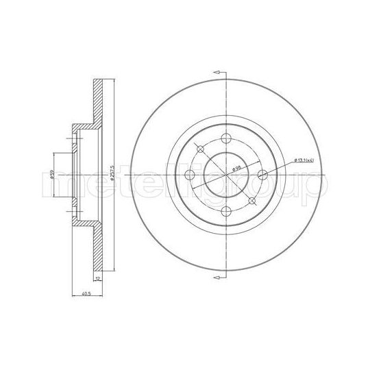 Metelli Brake Disc to suit Fiat, Chrysler, Abarth