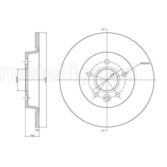 Metelli Brake Disc to suit Ford, Volvo