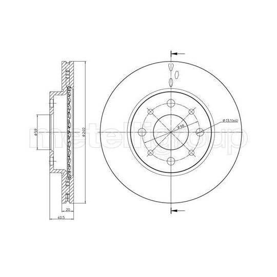 Metelli Brake Disc to suit Ford, Fiat