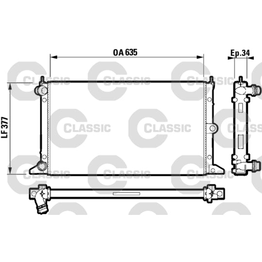 Valeo Radiator, engine cooling to suit Ford, VW, Seat