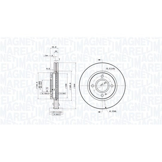 Magneti Marelli Brake Disc to suit Ford