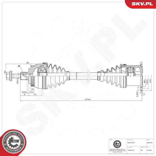 Esen Skv Drive Shaft to suit Ford, Audi, VW
