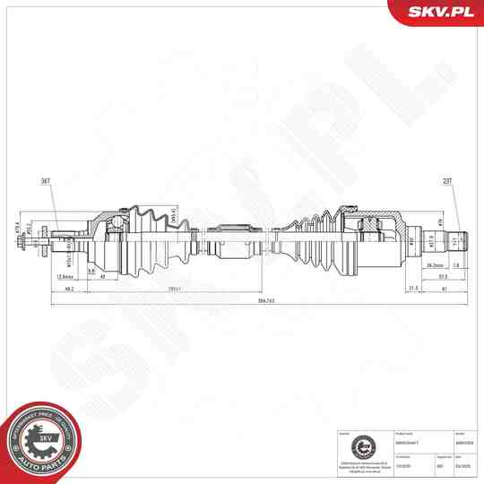 Esen Skv Drive Shaft to suit Ford