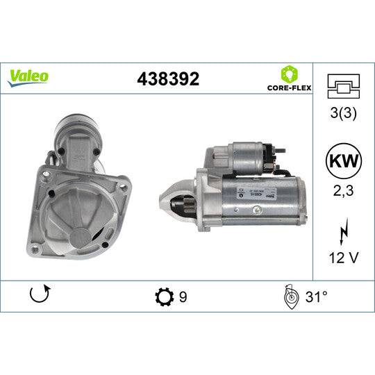 Valeo Starter to suit Peugeot, Citroën, Fiat