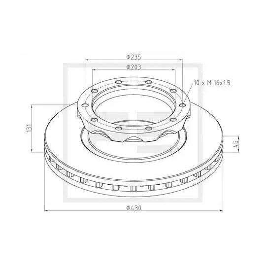 Pe Automotive Brake Disc to suit Volvo, Scania