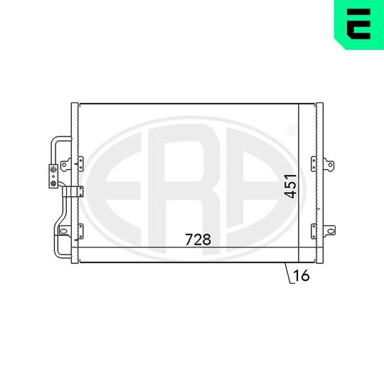 Era Condenser, air conditioning to suit Peugeot, Citroën, Fiat