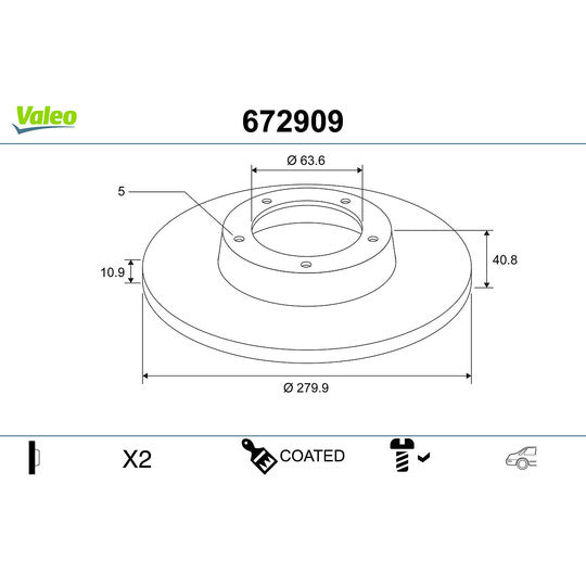 Valeo Brake Disc to suit Ford, Volvo
