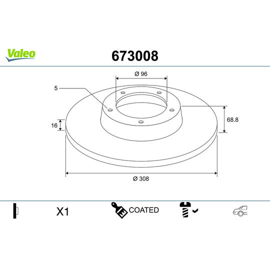 Valeo Brake Disc to suit Ford