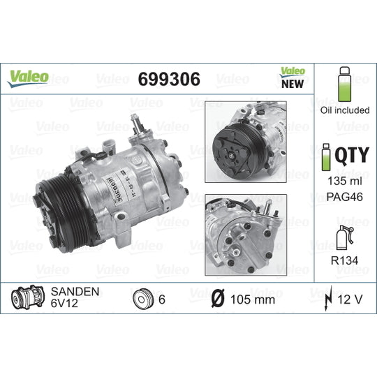 Valeo Compressor, air conditioning to suit Opel, Vauxhall